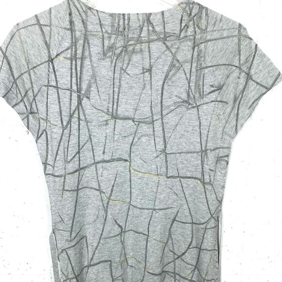 Vintage Escada Sport Short Sleeve Sweater 90s Belt Abstract Gray Size Small - Picture 12 of 14